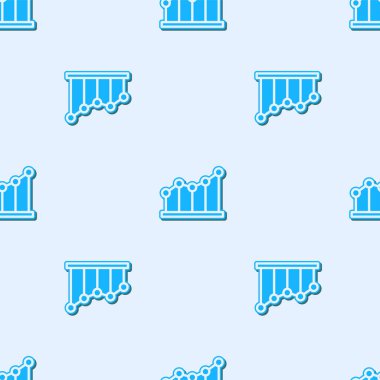 Mavi çizgi pasta grafiği bilgi simgesi gri arkaplanda izole edilmiş pürüzsüz desen. Diyagram çizelgesi. Vektör İllüstrasyonu