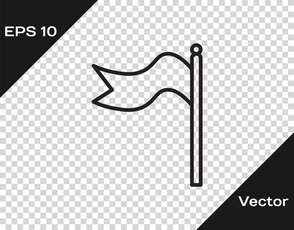 Línea Negra Meteorología Windsock Wind Vane Icon Isolated Transparent Background — Vector de stock