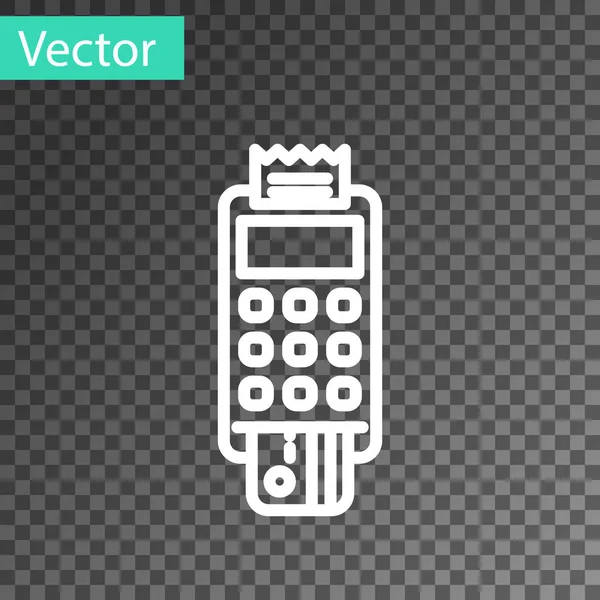 Terminal Pos Línea Blanca Con Tarjeta Crédito Insertada Icono Receptor — Vector de stock