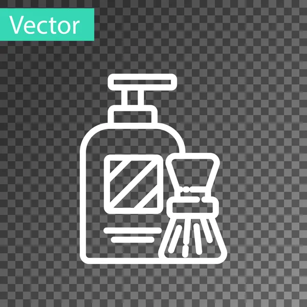 White Line Rasierschaum Und Pinselsymbol Isoliert Auf Transparentem Hintergrund Rasierschaum — Stockvektor