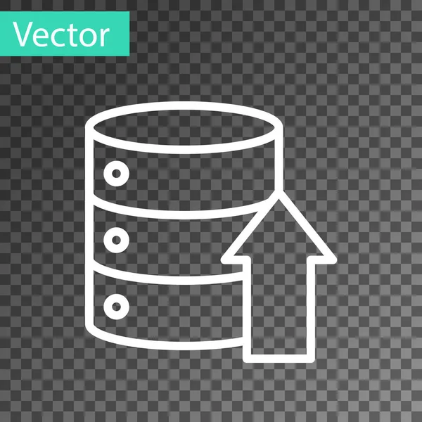 Linha Branca Servidor Dados Ícone Hospedagem Web Isolado Fundo Transparente — Vetor de Stock