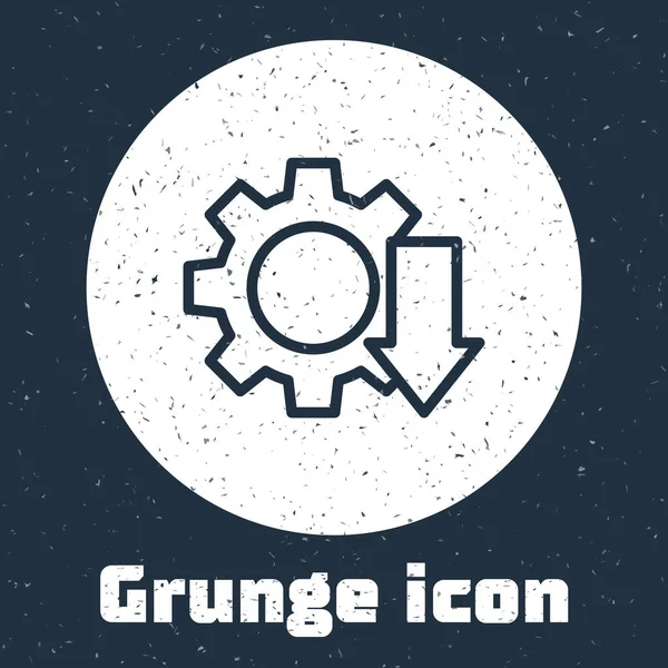 Grunge Line Icône Réduction Des Coûts Isolée Sur Fond Gris — Image vectorielle
