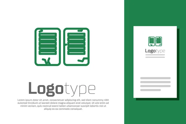 緑の線白の背景に隔離されたコマンドアイコン 神の法概念 ロゴデザインテンプレート要素 ベクターイラスト — ストックベクタ