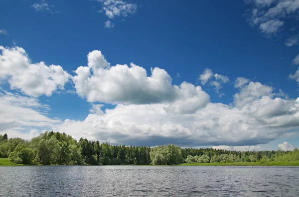 Göl boyunca ağaçlar çevrilidir