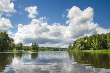 Göl boyunca ağaçlar çevrilidir