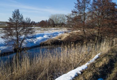 Bir küçük bozkır nehir ilkbaharda, Rusya Federasyonu
