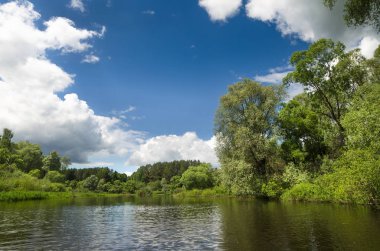 Göl boyunca ağaçlar çevrilidir