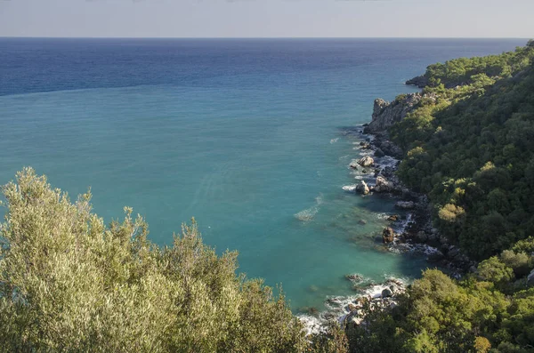 Βράχοι Στην Τουρκία Στις Ακτές Της Μεσογείου — Φωτογραφία Αρχείου