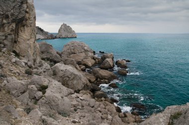 Simeiz yakınlarında kayalar (Kırım))