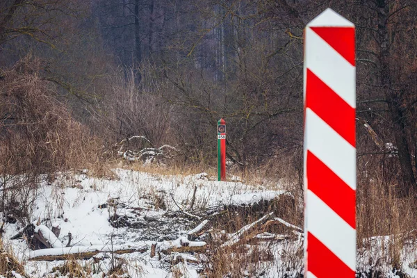 Grens tussen Polen en Wit-Rusland — Stockfoto