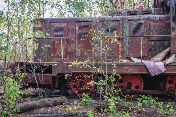 Train dans la zone de Tchernobyl — Photo