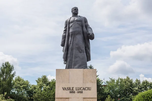 Vasile Lucaciu statue in Satu Mare — Stock Photo, Image