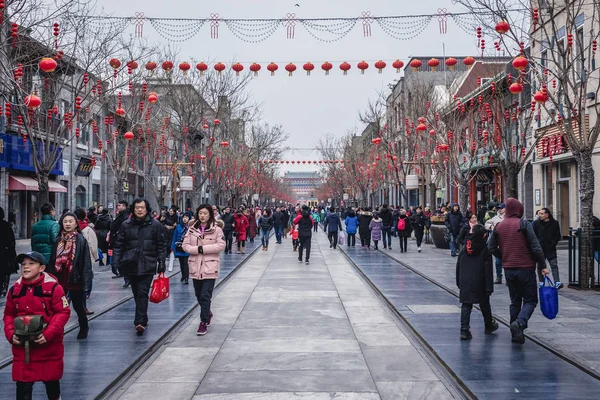 Pekin 'deki Qianmen ticaret bölgesi — Stok fotoğraf