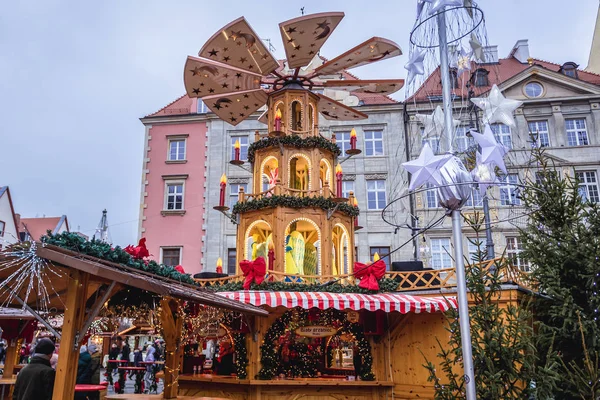 Kerstmarkt in Wroclaw Stockfoto