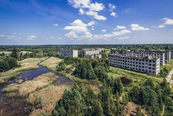 Elhagyott Skrunda város Lettországban — Stock Fotó
