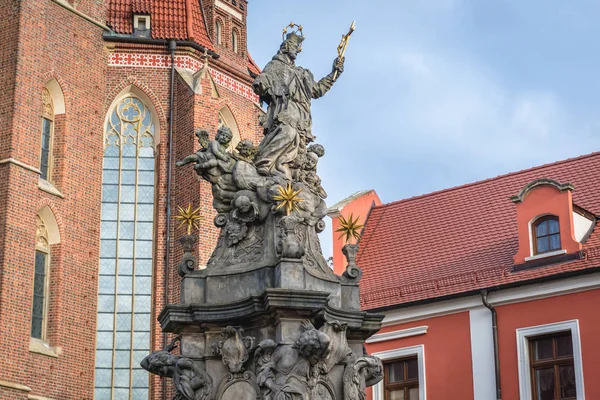 Estatua de Juan de Nepomuk en Wroclaw — Foto de Stock
