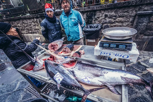 Mercado de peixe em Catania — Fotografia de Stock