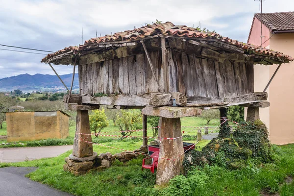 Stary Spichlerz Filarach Zwanych Horreo Wiosce Guerres Regionie Asturii Hiszpanii — Zdjęcie stockowe