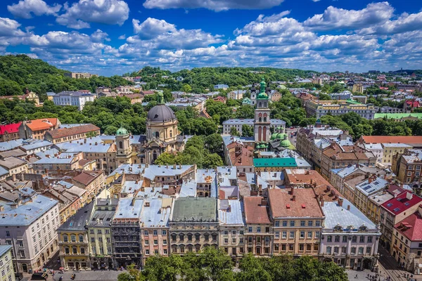 Lviv Ucrania Junio 2017 Panorama Ciudad Lviv Vista Desde Torre —  Fotos de Stock