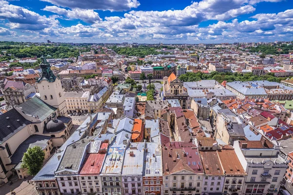 Lviv Ukraine June 2017 Roofs Lviv Old Town View City — Stock Photo, Image