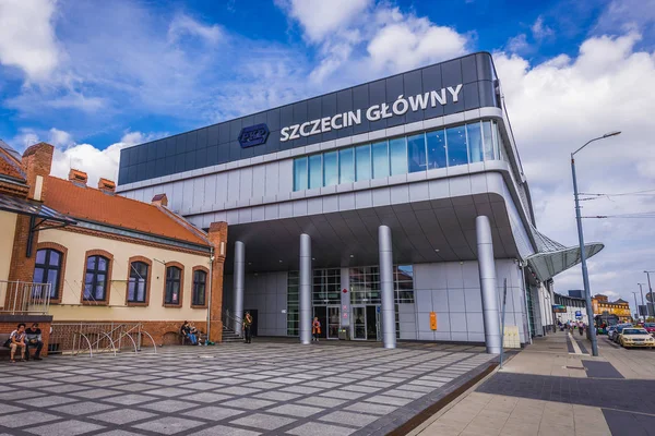 Szczecin Poland Juli 2017 Bau Des Hauptbahnhofs Szczecin Stadt Polen — Stockfoto