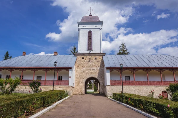 Entrée Monastère Orthodoxe Ciolanu Près Des Villages Tisau Magura Roumanie — Photo