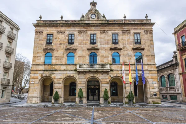 Façade Mairie Dans Partie Historique Ville Gijon Dans Région Asturies — Photo