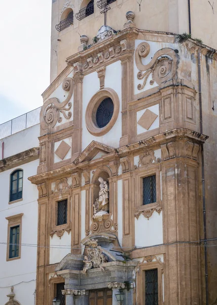 Frente Fachada Igreja Madonna Monte Oliveto Parte Histórica Palermo Ilha — Fotografia de Stock