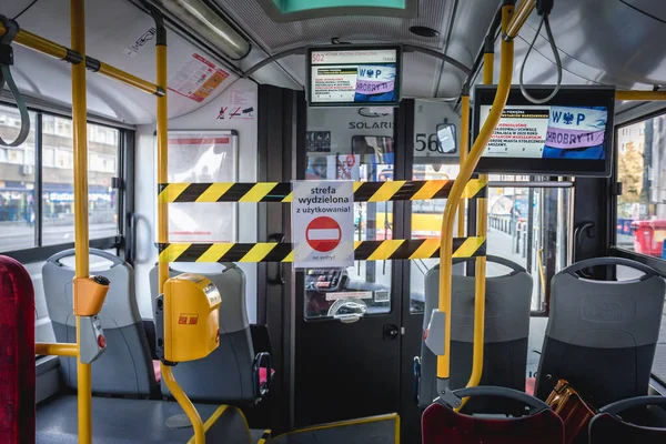 Βαρσοβία Πολωνία Μαρτίου 2019 Κλειστός Χώρος Οδήγησης Δημόσια Λεωφορεία Στη — Φωτογραφία Αρχείου