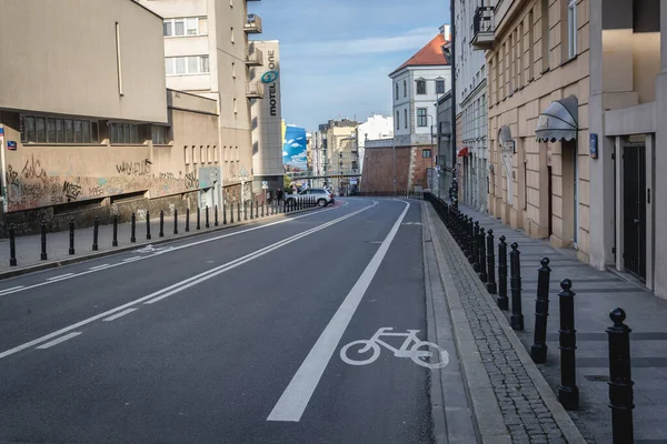 Warszawa Polen Mars 2019 Övergiven Gata Warszawa Centrum Efter Att — Stockfoto