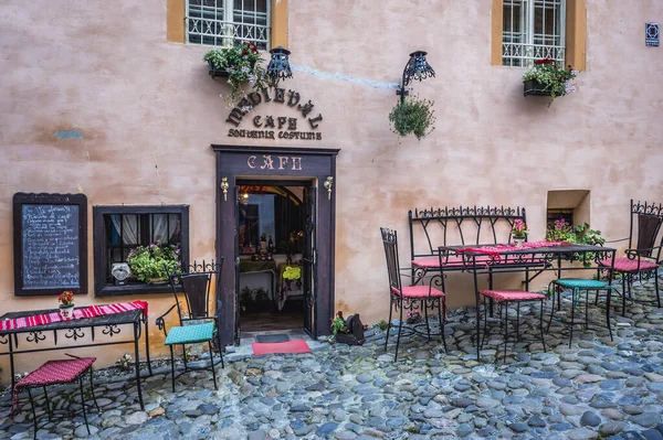 Sighisoara Romania Luglio 2016 Vista Esterna Della Caffetteria Nella Parte — Foto Stock