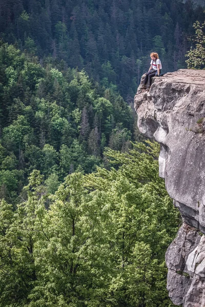 Σλοβακική Paradise Σλοβακία Μαΐου 2018 Tourist Called Tomasovsky Vyhlad Rock — Φωτογραφία Αρχείου