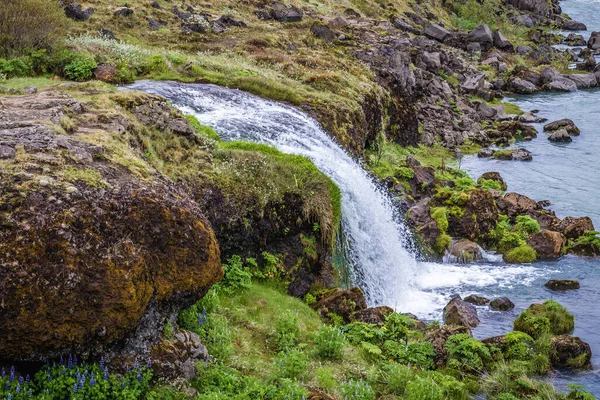 Mały Wodospad Obok Wodospadu Urridafoss Nad Rzeką Thjorsa Islandii — Zdjęcie stockowe