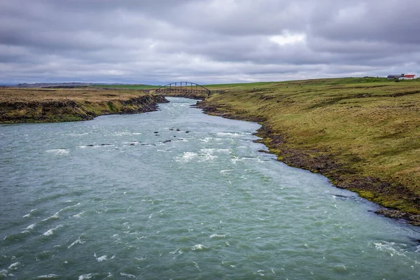 Vista Sobre Río Thjorsa Cerca Cascada Urridafoss Islandia —  Fotos de Stock