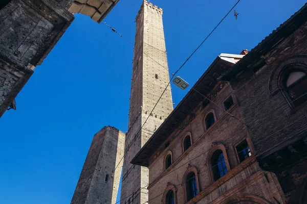Torre Asinelli Torre Garisenda Uno Los Símbolos Ciudad Bolonia Italia — Foto de Stock