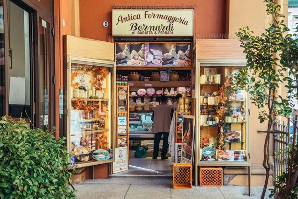 Bologna Talya Eylül 2019 Bologna Şehrinin Tarihi Bölümünde Antica Formaggeria — Stok fotoğraf