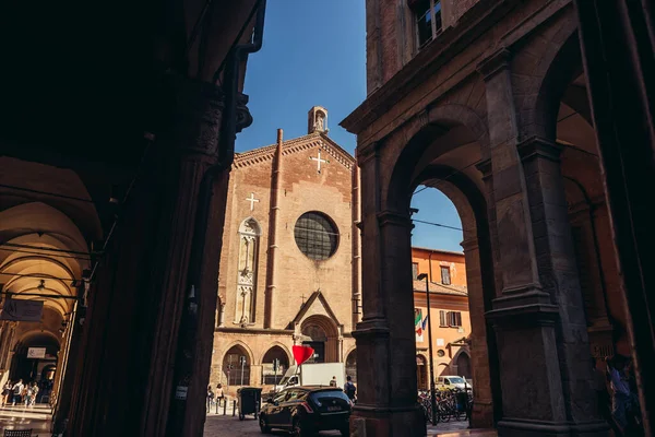 Basílica San Giacomo Maggiore Parte Histórica Ciudad Bolonia Vista Desde — Foto de Stock