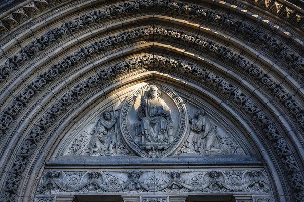 Detalhes Portal Catedral Santa Maria Edimburgo Escócia Reino Unido — Fotografia de Stock