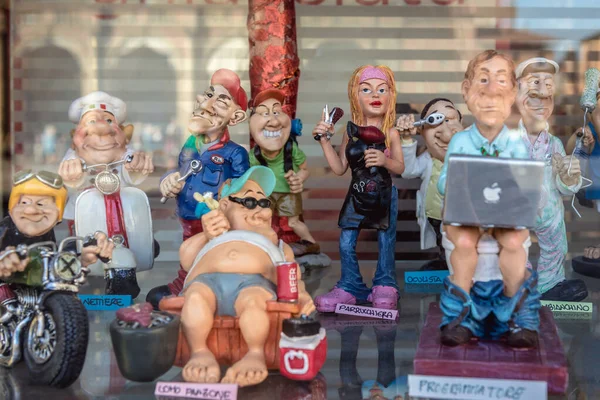 Bologna Italy October 2019 Display Gift Shop Funny Figures Different — Stock Photo, Image