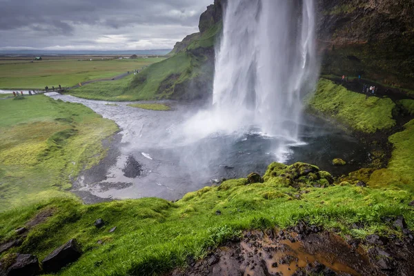 Νότια Περιοχή Ισλανδία Ιουνίου 2018 Καταρράκτης Seljalandsfoss Μέρος Του Ποταμού — Φωτογραφία Αρχείου