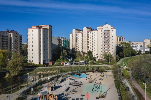 Tomma Lekplatser Goclaw Distriktet Warszawa Polen Efter Att Den Polska — Stockfoto