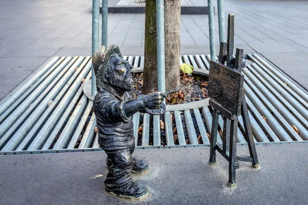 Wroclaw Polen December 2019 Bevat Dwergbeeldje Vincent Swidnicka Street Stad — Stockfoto