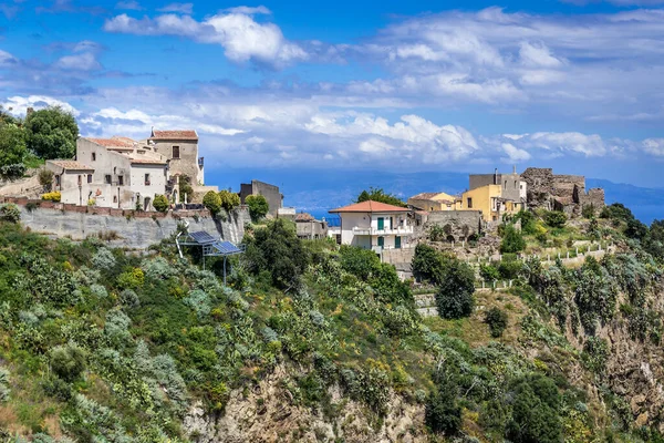 Talya Daki Sicilya Adası Baba Nın Sahnelerinin Çekildiği Savoca Köyü — Stok fotoğraf