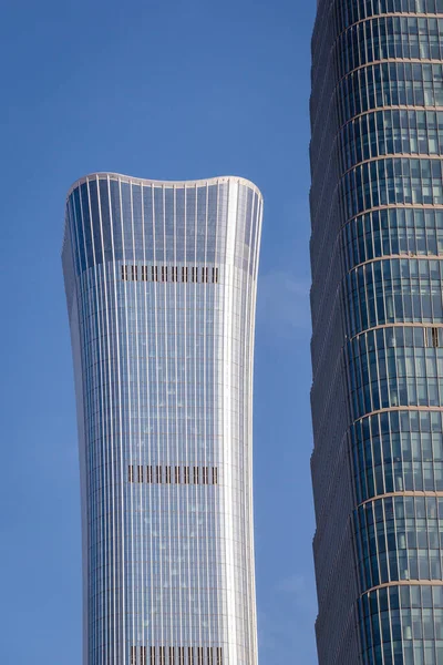 Peking Kína 2019 Február Close Citic Tower Skyscraper Cbd Central — Stock Fotó