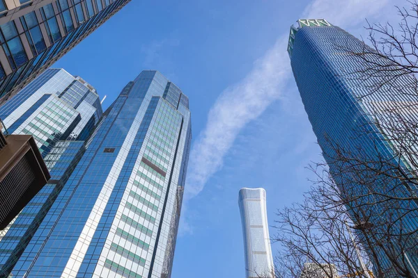 Beijing Kina Februari 2019 Moderna Skyskrapor Cbd Centrala Affärsdistriktet Peking — Stockfoto