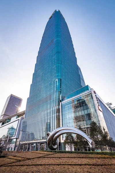 Peking Kína 2019 Február Külső Kilátás Kína World Trade Center — Stock Fotó