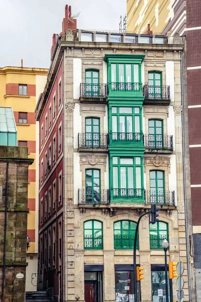 Gijon Ισπανία Ιανουαρίου 2019 Κατοικία Κατοικιών Στο Παλιό Τμήμα Της — Φωτογραφία Αρχείου