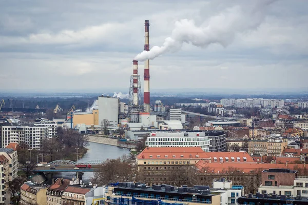 Vratislav Polsko Prosince 2019 Pohled Věže Kostela Alžběty Historické Části — Stock fotografie