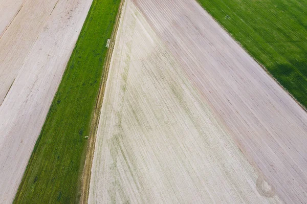 Temporada Seca Polônia Vista Drone Arado Ganhou Campos Jaczew Pequena — Fotografia de Stock