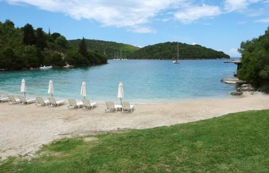 Ionian Sea Yatlar koy görünümü.